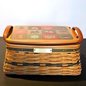 Longaberger Christmas Collection 2002 Edition Traditions Basket Leather Handles